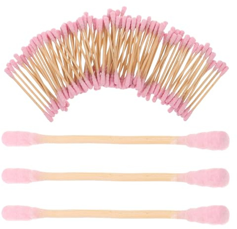 MAGICLULU 1000 Cotton Fioc Rosa in Legno a Doppia Estremità Punte a Spirale Applicatori per Trucco e Pulizia Cosmetici Bastoncini Lunghi per Cura Orecchie e Routine Bellezza