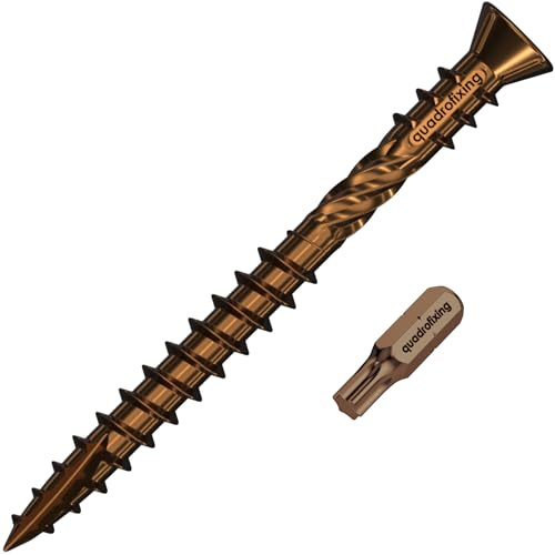 ANTIK - Viti per terrazze, 5,0 mm, in acciaio inox A2, anticato, cerato, 200 pezzi, antiruggine, resistenti alle intemperie, viti per legno per costruzione di terrazze, legno duro e legno morbido