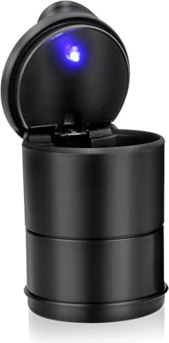 sxlbfa Portable Car Ashtray with Lid And LED Light,Detachable Cigarette Ashtray, Car Mini Bin,Car Ashtray fit for Abarth 595 695 124 Spider Punto 500 500C 595C Monster