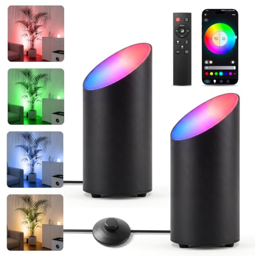 LED Uplight Spotlight,Foco LED 8W, Foco LED de Pie RGB LED floor lamp | Interiores Plantas Murales,700lm, Uplight Spot con interruptor de pie, aluminio