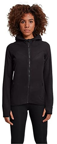 Urban Classics dam Polar Fleece Hoodie med dragkedja Tröja med huva (1-pack)