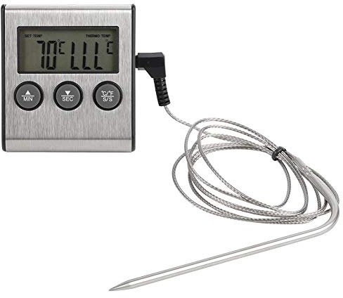 Numérique Grill BBQ Thermomètre Minuteur La Cuisson des Aliments Sonde à Viande Temparature Testeur