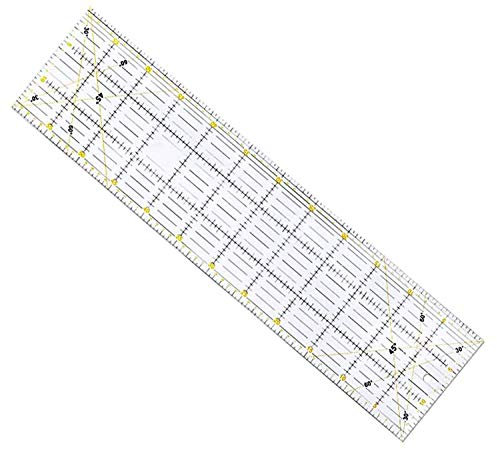Premium Patchwork Lineal 60 cm x 15 cm Transparent 2-farbiger Druck mit cm-Raster und Winkelanzeige in 30°/45°/60° Rollschneider Patchwork Bastel Näh Quilten Schneider Universal Lineal zum Nähen