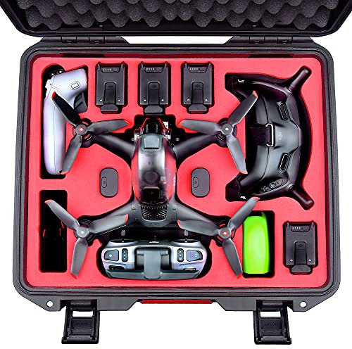 FPVtosky Professionelle Koffer für DJI FPV, wasserdichte Harte Tragetasche für DJI FPV Fly More Combo, Zubehör für DJI FPV Drohne [nur Koffer]