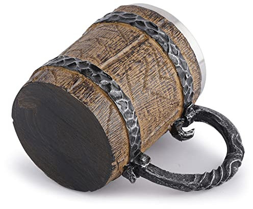 Rianpesn Chope à bière Faite à la Main - Bar Vintage, gobelets en Bois Simulation pour Boire | Enveloppé avec Une Tasse en résine 450 ML pour Bar Restaurant, café, Lait