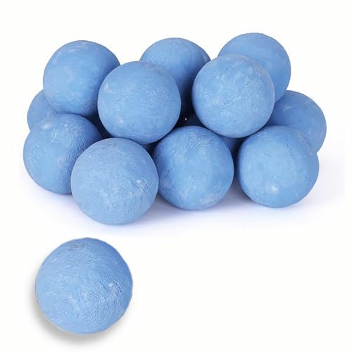 Fxswety Palline per camino, in ceramica, per braciere, propano e gas e accessori per camino, pietre in ceramica per accessori da campeggio, colore blu (confezione da 12)