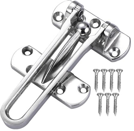 Door Chain Lock for Front Door, Swing Bar Door Guard Lock, Door Security Chain Lock, Anti-Theft Internal Door Safety Latch, Door Chain Latch for Home Apartment Hotel Dormitory(Silver)