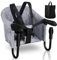 Daromigo Tischsitz Faltbar Babysitz,Baby Hochstuhl Sitzerhöhung,Baby Tischsitz Stuhlsitz für zu Hause und Unterwegs mit Transporttasche,Belastbar bis 15 kg(Grau)