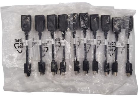 FUGWEFRG Lot of 10 Dell Mini DisplayPort Male to Display Port Female Adapter DP/N 00FKKK (10 PCS)