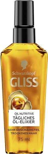 Gliss Haaröl tägliches Öl-Elixier (75 ml), Haaröl für trockenes Haar pflegt & veredelt das Haar ohne zu fetten, mit Arganöl & Vitamin E