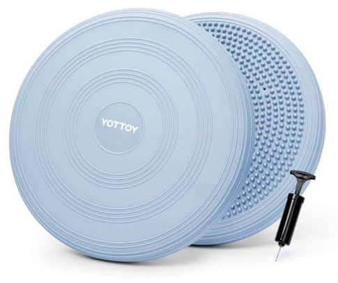 YOTTOY Wobble Cushion - Engage Core Stability with our Extra Thick Premium Balance Disc for Adult Balance and Sensory Wiggle Seat for Kids (Blue)