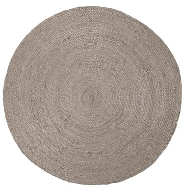 carpetfine Juteteppich Nele Taupe handgewebt aus Jute Rund Ø 90 cm | Moderner Naturteppich Uni im Boho - Style Flachgewebe Teppich für Wohnzimmer und Schlafzimmer
