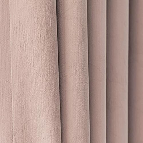 KnSam 2er Set Rose Vorhänge für Zimmer, Gardinen Blickdicht Einfarbig, Polyester Ösen Vorhänge Verdunkelungsvorhang Kinderzimmer Mädchen, Jeder B 132 x H 244cm