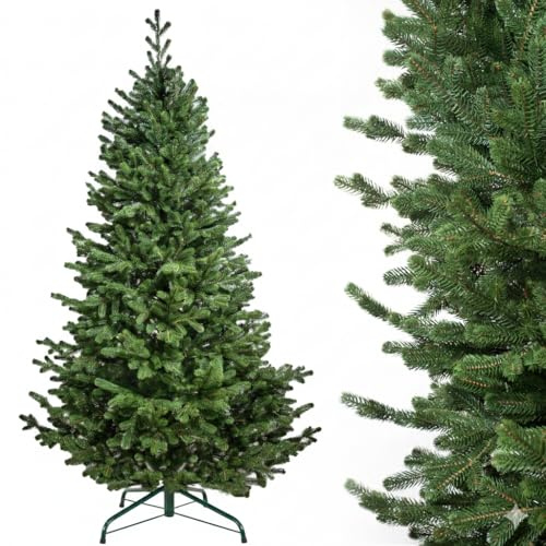 Evergreen Tree Konstgjord julgran 150 | 180 | 210 | 230 | 250 cm – naturtrogen 100 % formgjutning julgran konstgjord, tillverkad i EU julgran