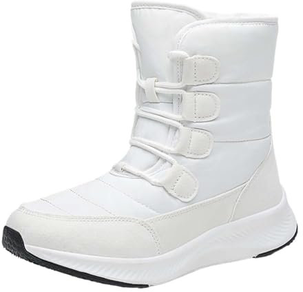 Generisch Scarpe da trekking, scarpe calde da sci, per esterni, ispessimento, per yoga, da donna, antiscivolo, bianco, 42 EU