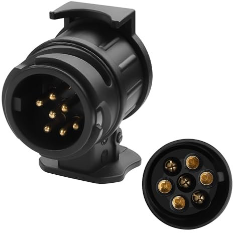 YACSEJAO 13 poli a 7 poli, adattatore da traino da 12 V, convertitore da auto a rimorchio, 7 a 13 pin, per roulotte, camion, camper, spina elettrica