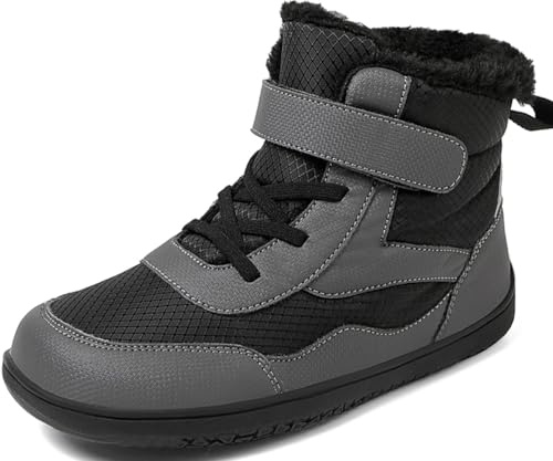 HSNA Bottines d'hiver pour Enfants Garçons Filles Bottes Doublure chaude Étanche Antidérapante, Pointure 25-37