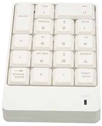 CHICIRIS numeriskt tangentbord SK 51AG 2,4 G trådlöst, 18 tangenter, mjuk tryckknapp, USB-nummer, plug and play-nummer för kalkyler, lämplig för olika bärbara datorer/stationära datorer (vit)