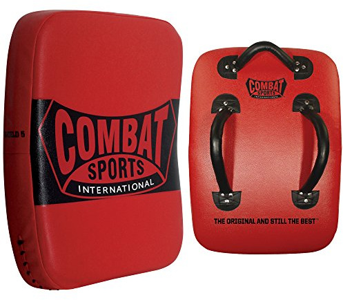 Combat Sports Big Kick Shield Pad - Muay Thai, MMA & Kickboxing Striking Target - 24 x 17 x 5.5 Synthetic Leather Blocking Dummy for Coaches and Trainers