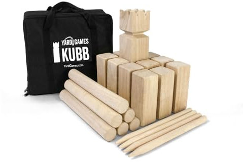 Yard Games Kubb Premium Size Outdoor Tossing Game with Carrying Case, Instructions, and Boundary Marker