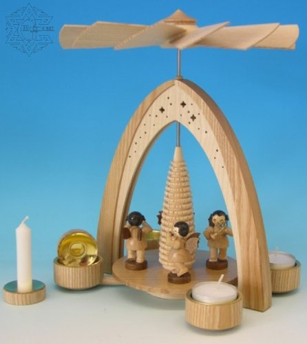 Tea Light Pyramid Natural with 4 Angels