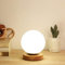 Moderna Minimalista Lampada da Tavolo Sferica, Lampada da Scrivania Paralume in Vetro e Base in Legno, Protezione per Gli Occhi Lampada da Comodino, E27 Luce notturna per Sala da Pranzo Cafe Bar (A)