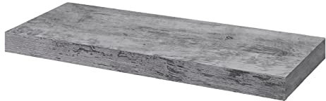 Vägghylla, CD DVD-hylla, bokhylla, träbräda, 40 x 22,9 x 3,8 cm, grå ek, RG9372grei