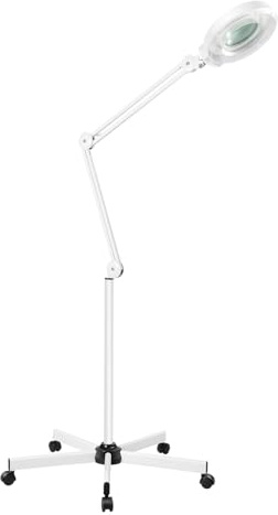 Lámpara con lupa (8 dioptrías, 120 ledes, luz fría, cosmética, lupa de pie, 24 W)