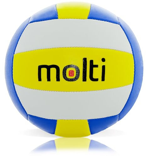 molti Volleyball Größe 5 – weicher Beachvolleyball für Indoor & Outdoor, Spiel & Training Strandvolleyball aus PU, wasserfest & langlebig, ideal für Freizeit, Schule, Teamsport (1 x Beachvolleyball)
