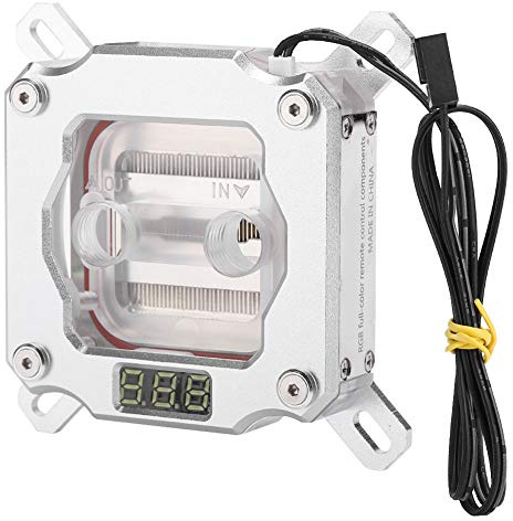 Blocco di Raffreddamento Ad Acqua per CPU del Computer, Waterblock con Visualizzazione della Temperatura per