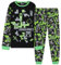 Minecraft Boys Pyjamas Set - Cotton Lounge Wear Long Top and Bottoms Teenagers Kids PJs 7-14 Years Gamer Gifts for Boys (Black/Green, 11-12 Years)