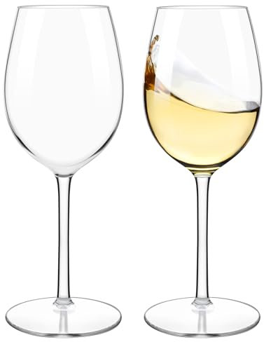 HAHASHOW Tritan-Plastica Bicchiere da Vino Bianco, Set di 2 Divino Calice vino rosso per campeggio festa, Adatto alla Lavastoviglie, 530ml