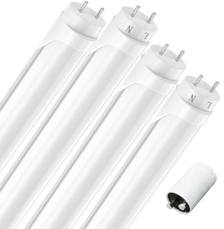 JESLED LED Leuchtstoffröhre 60 cm, T8 G13 LED Röhre Flimmerfrei, 9 Watt 1485 Lumen(165lm/W), Kaltweiß 6000K leuchtstofflampe mit Starter für Garage, Werkstatt, Unterbauleuchte, Büros, 4 Stück