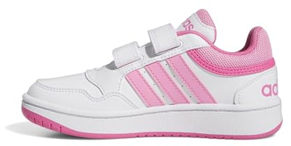 adidas Hoops Lifestyle Basketball Hook-And-Loop Shoes, Scarpe Unisex-Bambini e Ragazzi, Ftwr White/Bliss Pink/Pulse Magenta, 35 EU