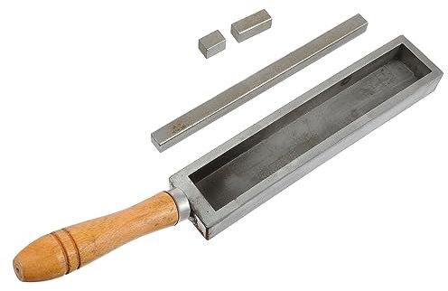 HOODANCOS Gießen 1 Stück 8 Öltank aus Eisen mit Holzgriff Silberne Schmelzform Silberbarrenform Werkzeug Gussform aus Metall Schmelzform aus Metall Schmuck Schimmel Eisentrog