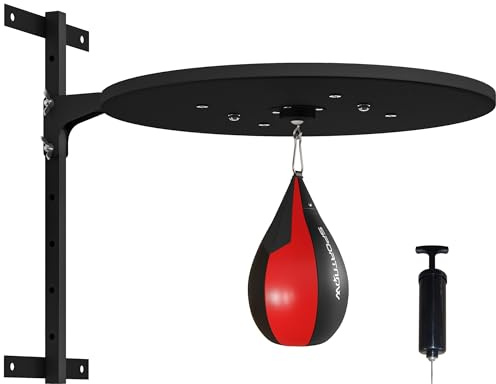 SPORTNOW Wall Mounted Speedball Platform, Height Adjustable Speed Bag Boxing with 360 Degree Swivel for Home Fitness