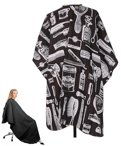 160 * 140, Friseurumhang Haarschnitt, Barber Cape Friseursalon Umhänge Cape Haarschneideumhang mit Klettverschluss Für Salon Haarschneiden Friseur