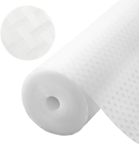 Chingcoo Alfombrilla para cajones 44.5 x 610cm, Alfombrilla Antideslizante Eva para cajones de Cocina, Alfombrilla Antideslizante Impermeable Cortada a Medida para cajones de frigorífico estantes