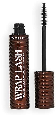 Revolution, Wrap Lash Tubing Mascara, Wischfest & Wasserfest für Maximale Länge und Volumen, Vegan & Tierversuchsfrei, Braun, 8,5 ml