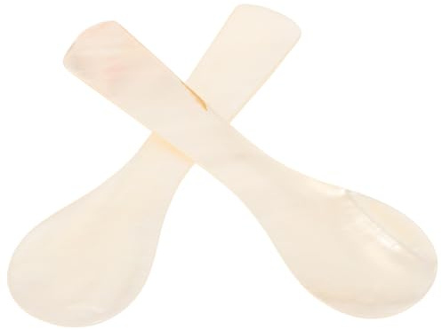 Ciieeo 2 Piezas Cucharas Para Caviar De Nácar Cucharas De Aperitivo Y Degustación Cuchara Pequeña Para Helado Huevos Y Postre Para Servir En Cocina Y Catering