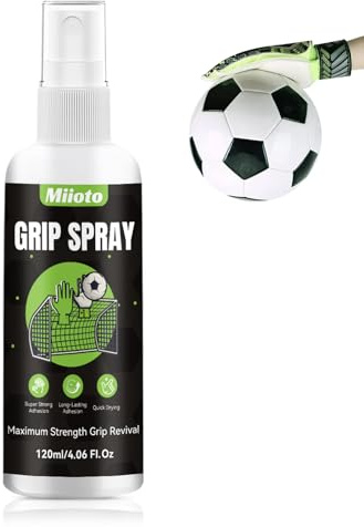 Miioto 120ml Spray Guanti Portiere, Colla Spray - Spray Antiscivolo - Migliora la Presa dei Tuoi Guanti per Vincere la Partita