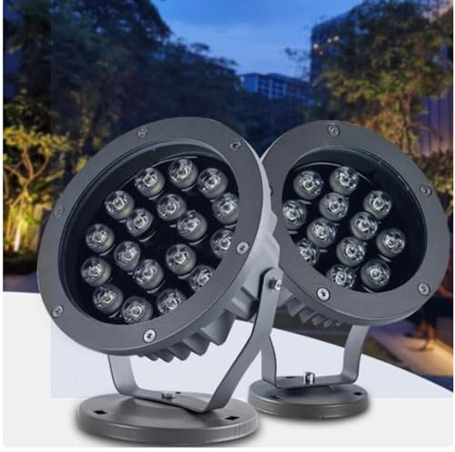 Spot Lights,24V Exterior Wall Projector Lights, Outdoor LED Spotlight, Long Distance Irradiation Narrow Beam Lamp, for Building Lighting(Yellow,18W(24v))