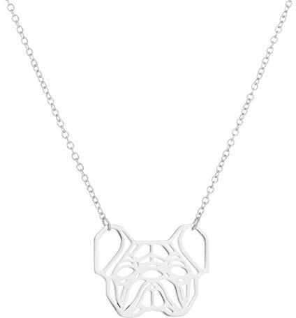 Bulldog Halsband Söt Söt Origami Bulldog Big Dog Head Djurhalsband Geometriskt Hundhalsband Ensam