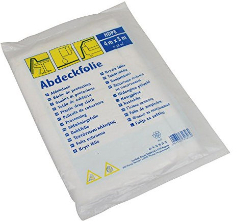 20m² Abdeckfolie, Abdeckplane - 4x5m transparent 5µ (My) 4m x 5m - Folie