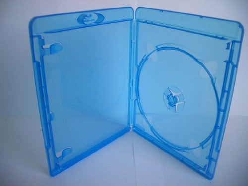 Amaray Boitiers Blu-ray, Slim 11 mm, Machine-pack-quality, Transparent, Bleu, 50 pièces