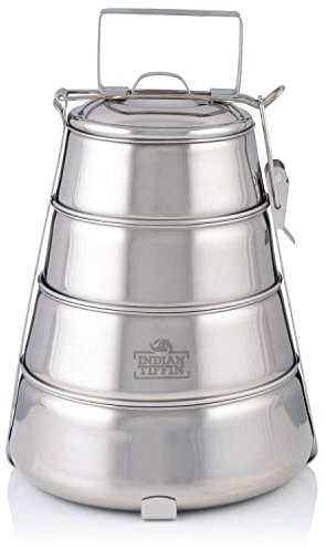 Boîte Indienne-Tiffin Pyramide à 4 Niveaux