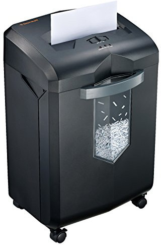 Bonsaii Heavy Duty Paper Shredder, 60-Minute 18 Sheets Cross Cut Office Credit Card Shredders for Industrial and Business Use, 23-Litre Pullout Bin with 4 Casters, Black (C149-C)