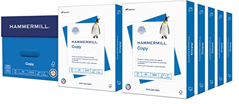 Hammermill Printer Paper, 20 lb Copy Paper, 8.5 x 11 - 10 Ream (5,000 Sheets) - 92 Bright, Made in the USA