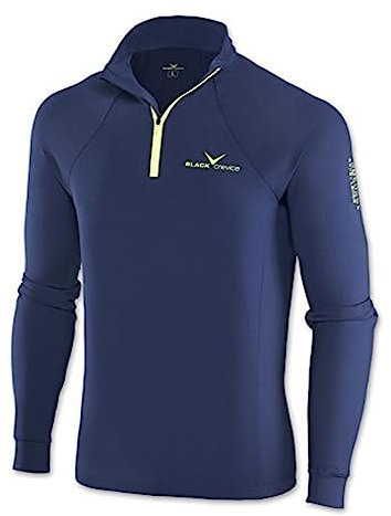 Black Crevice Herren Skirolli Zipper Shirt, dunkelblau/gelb, XL