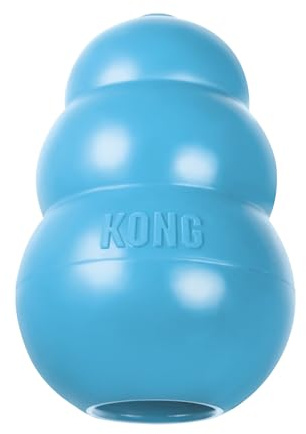 KONG - Puppy Toy Natural Teething Rubber - Fun to Chew, Chase & Fetch - For Small Puppies (Colour May Vary)